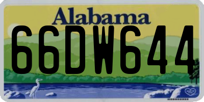 AL license plate 66DW644