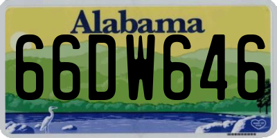 AL license plate 66DW646