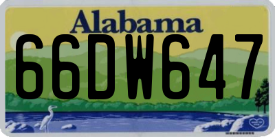 AL license plate 66DW647