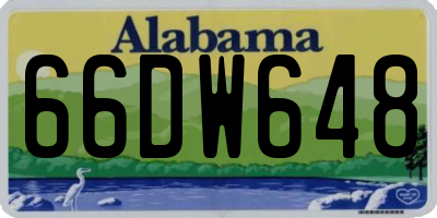 AL license plate 66DW648