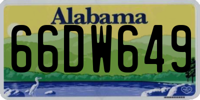 AL license plate 66DW649
