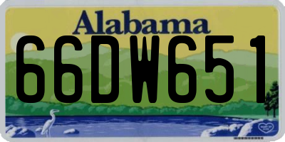 AL license plate 66DW651