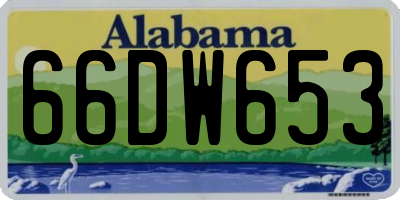 AL license plate 66DW653