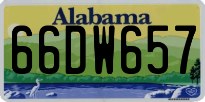 AL license plate 66DW657