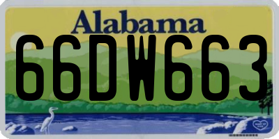 AL license plate 66DW663