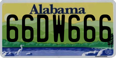 AL license plate 66DW666