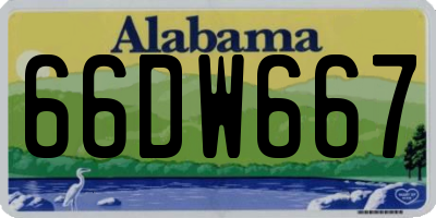 AL license plate 66DW667