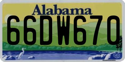 AL license plate 66DW670