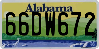 AL license plate 66DW672