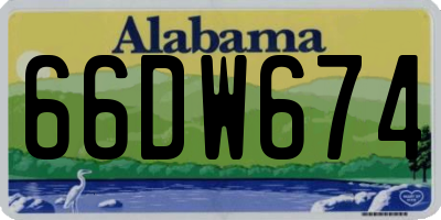 AL license plate 66DW674