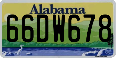 AL license plate 66DW678