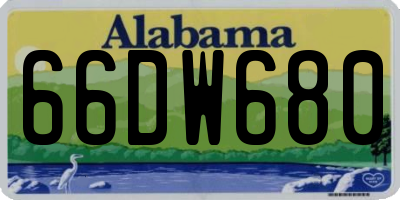 AL license plate 66DW680