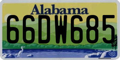 AL license plate 66DW685