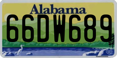 AL license plate 66DW689