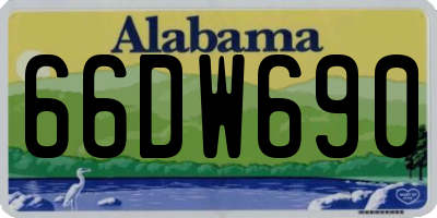AL license plate 66DW690