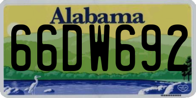 AL license plate 66DW692