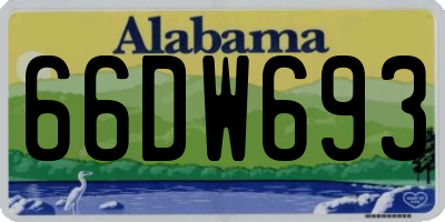 AL license plate 66DW693