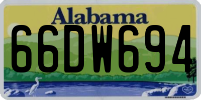 AL license plate 66DW694