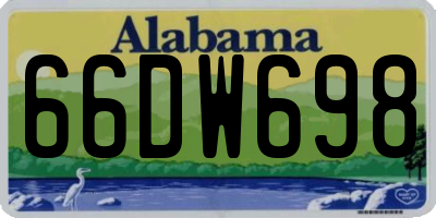 AL license plate 66DW698