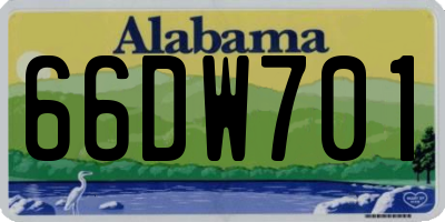 AL license plate 66DW701