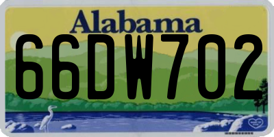 AL license plate 66DW702