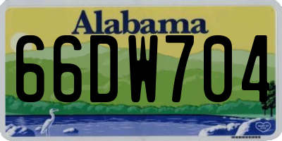 AL license plate 66DW704
