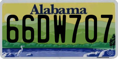AL license plate 66DW707