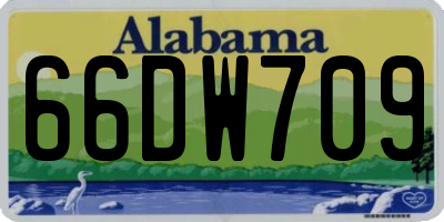 AL license plate 66DW709