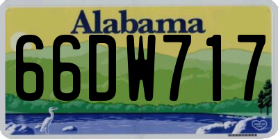 AL license plate 66DW717