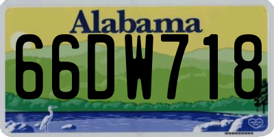 AL license plate 66DW718