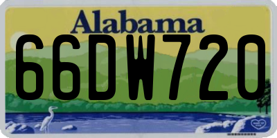AL license plate 66DW720