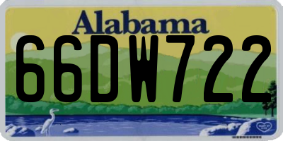 AL license plate 66DW722