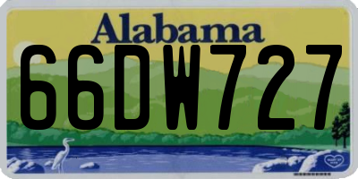 AL license plate 66DW727