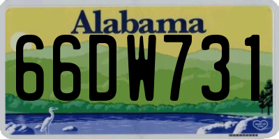 AL license plate 66DW731