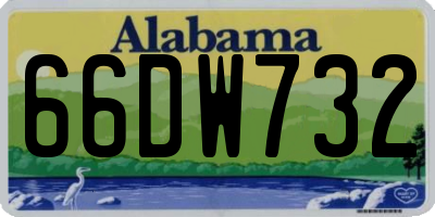 AL license plate 66DW732