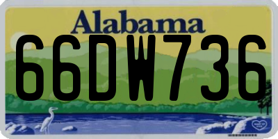 AL license plate 66DW736