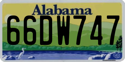 AL license plate 66DW747