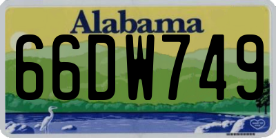 AL license plate 66DW749