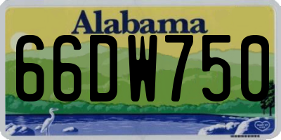 AL license plate 66DW750