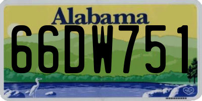 AL license plate 66DW751