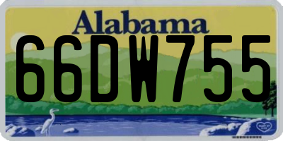 AL license plate 66DW755
