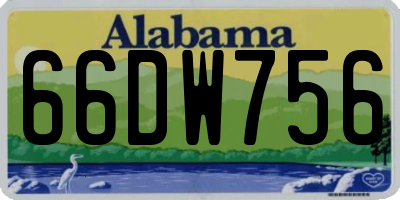 AL license plate 66DW756