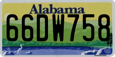 AL license plate 66DW758
