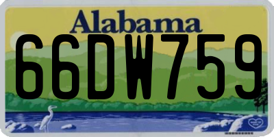 AL license plate 66DW759
