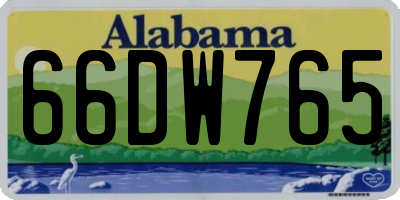 AL license plate 66DW765
