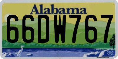 AL license plate 66DW767