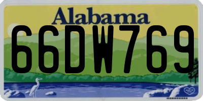 AL license plate 66DW769
