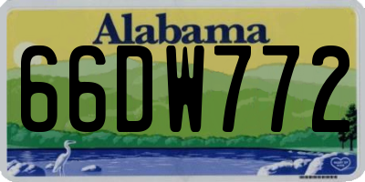 AL license plate 66DW772