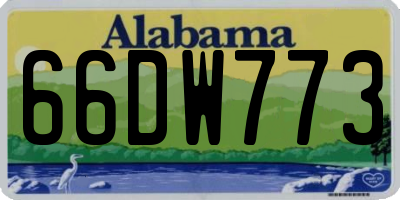 AL license plate 66DW773