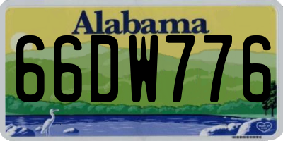 AL license plate 66DW776
